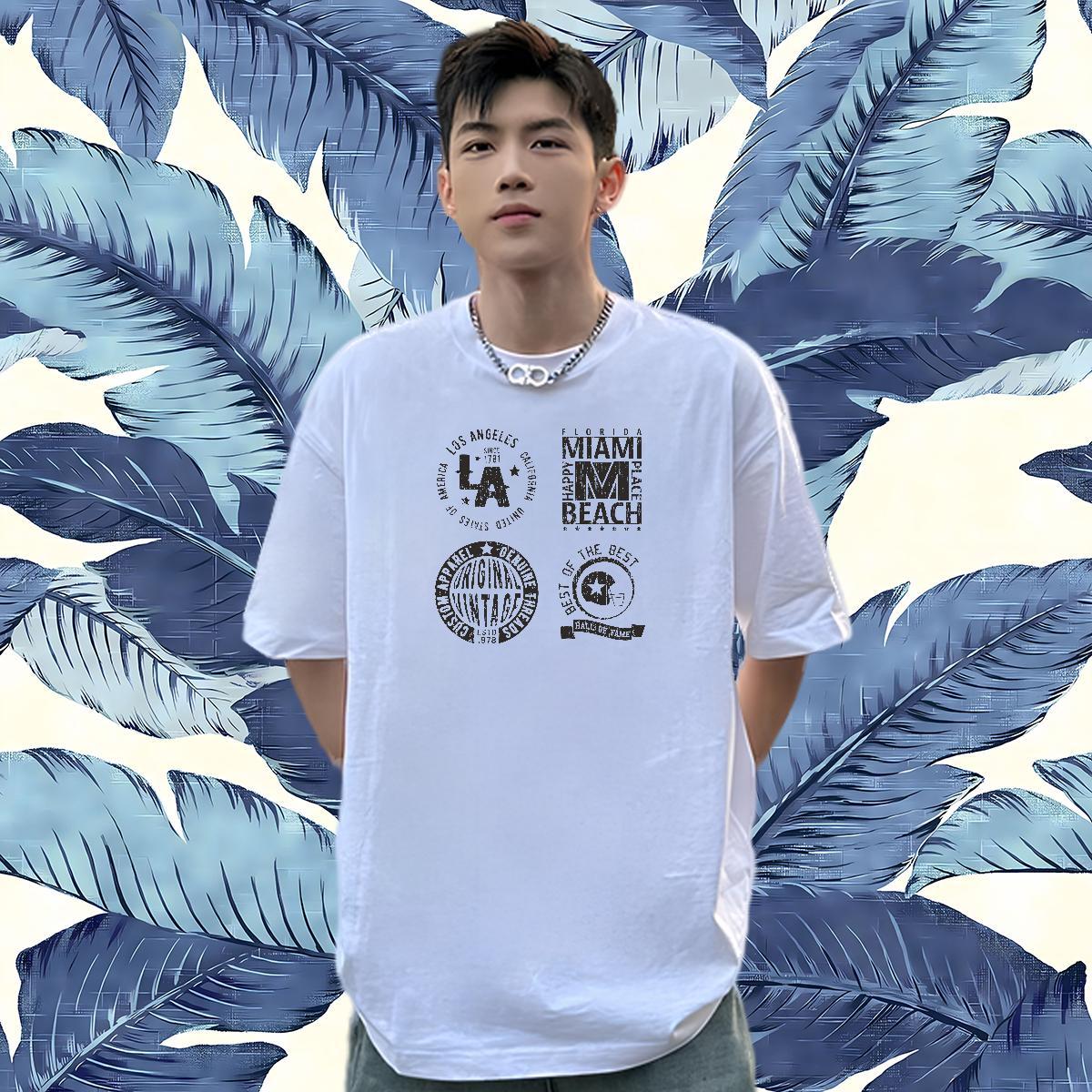 Unisex Mens T Shirts 230g 100% Cotton letter Summer Casual Custom Big Size Pure Cotton Men Tshirts New Arrival Tees Shirts