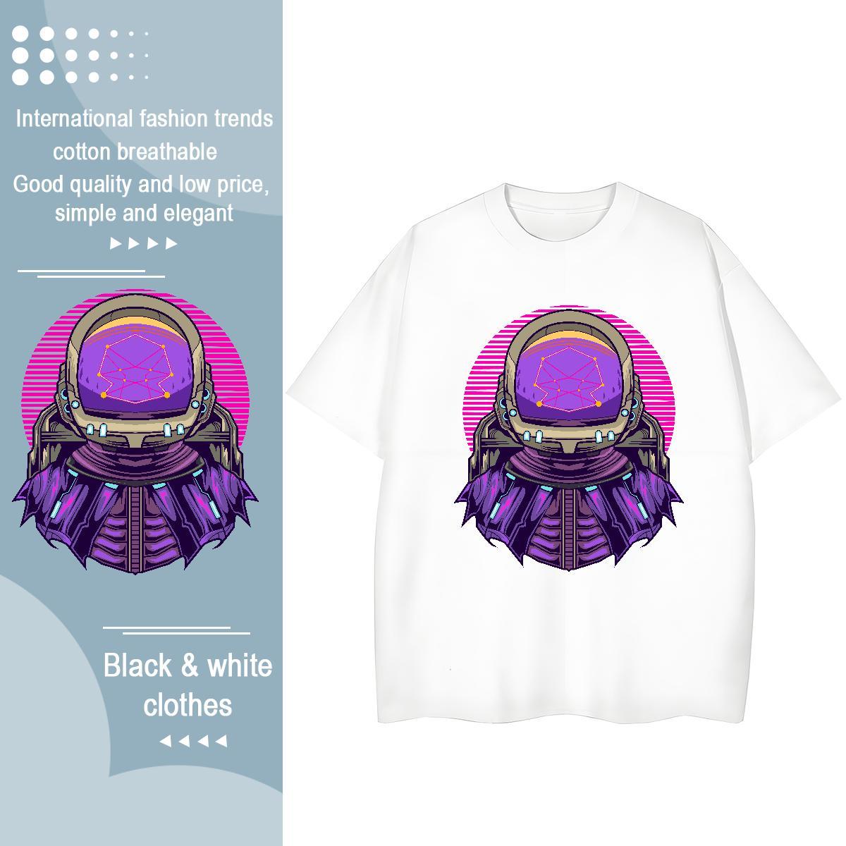 Female Lady T shirt 230g Pure Cotton universe High Street Hip Hop T Shirts Women Crew Neck Breathable Custom Print Plus Size Tees