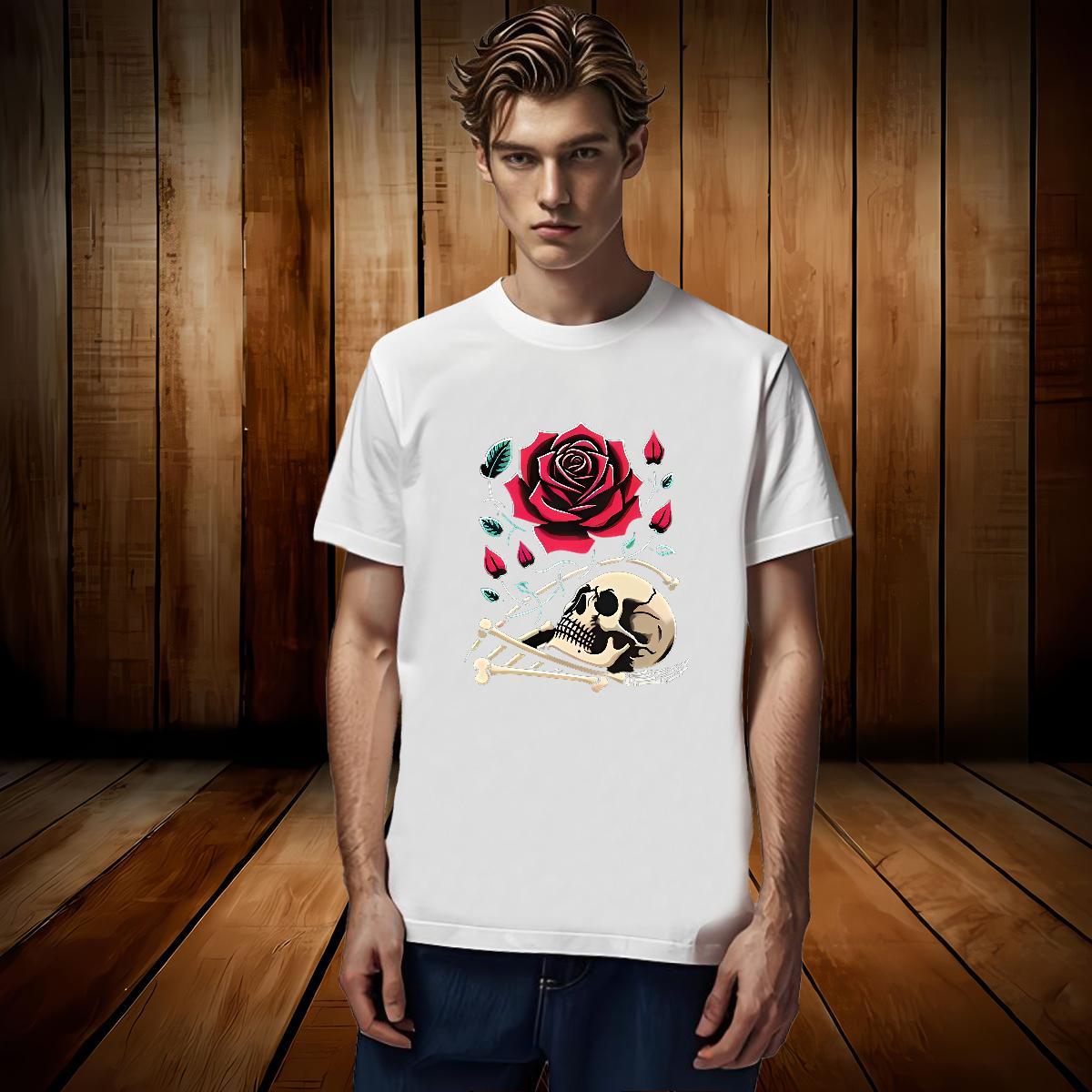 Cool Design Man T Shirts 100% Cotton 230g skull Street Casual Plus Size Custom Breathable Crew Neck Men Tops Tees Classic Tops Shirt