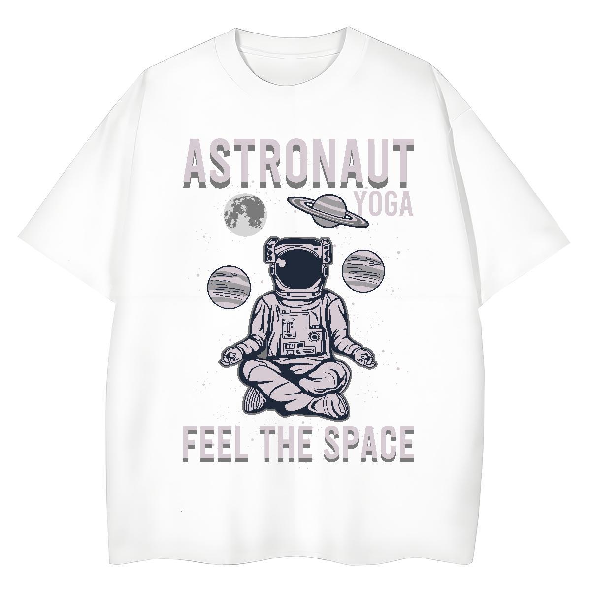 Brand Couples T Shirts 230g 100% Cotton cosmonaut Hip Hop Street Women T Shirts Breathable DIY Printed Tops Tees