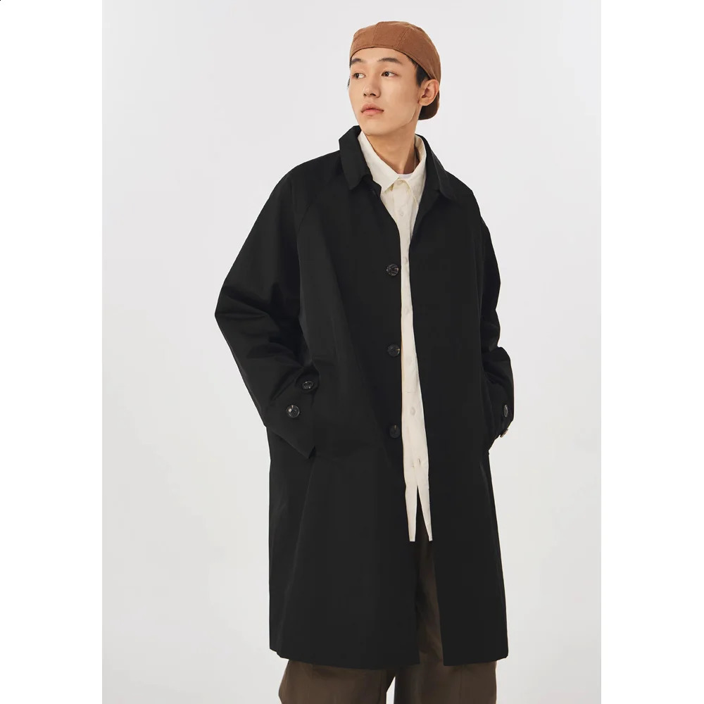 Men Japan Korean Streetwear Fashion Loose Casual Vintage Long Trench Coat Male Women Oversize Windbreak Jacket Outerwear 240822