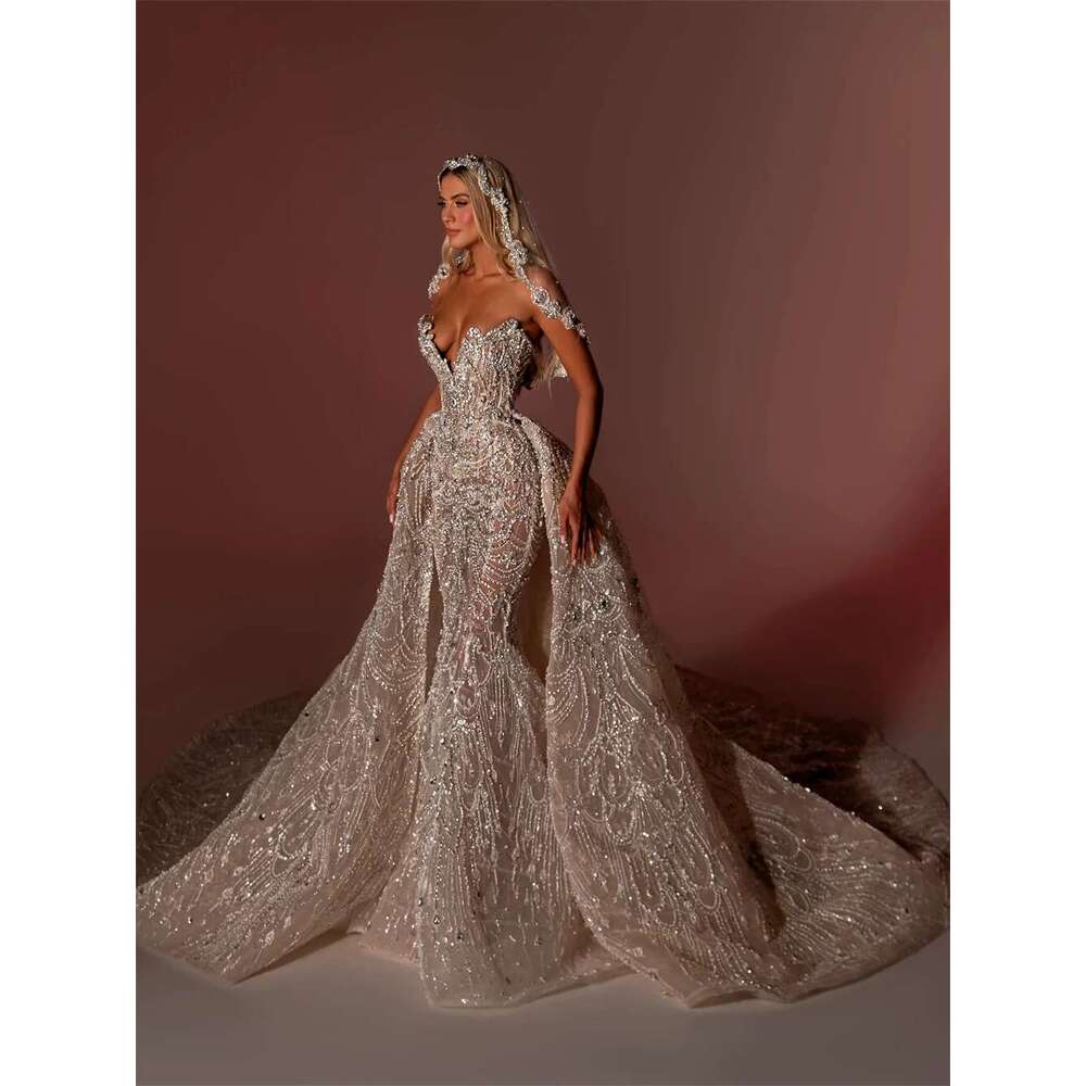 Arrival Mermaid New Bridal Wedding Dress Detachable Court Train Beading Marriage Gown High End Tailor Made Vestidos