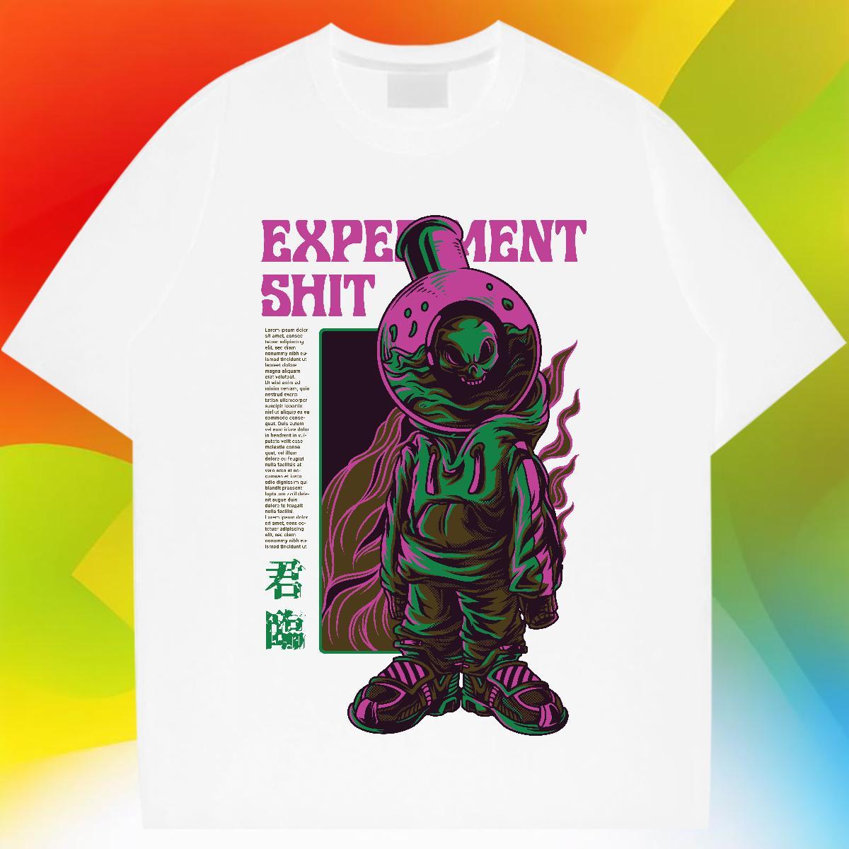Lady Women Tshirts 100% Cotton 230g spaceman Daily Outfit T-Shirts Short Sleeve O-Neck Cartoon Print Tops Tees