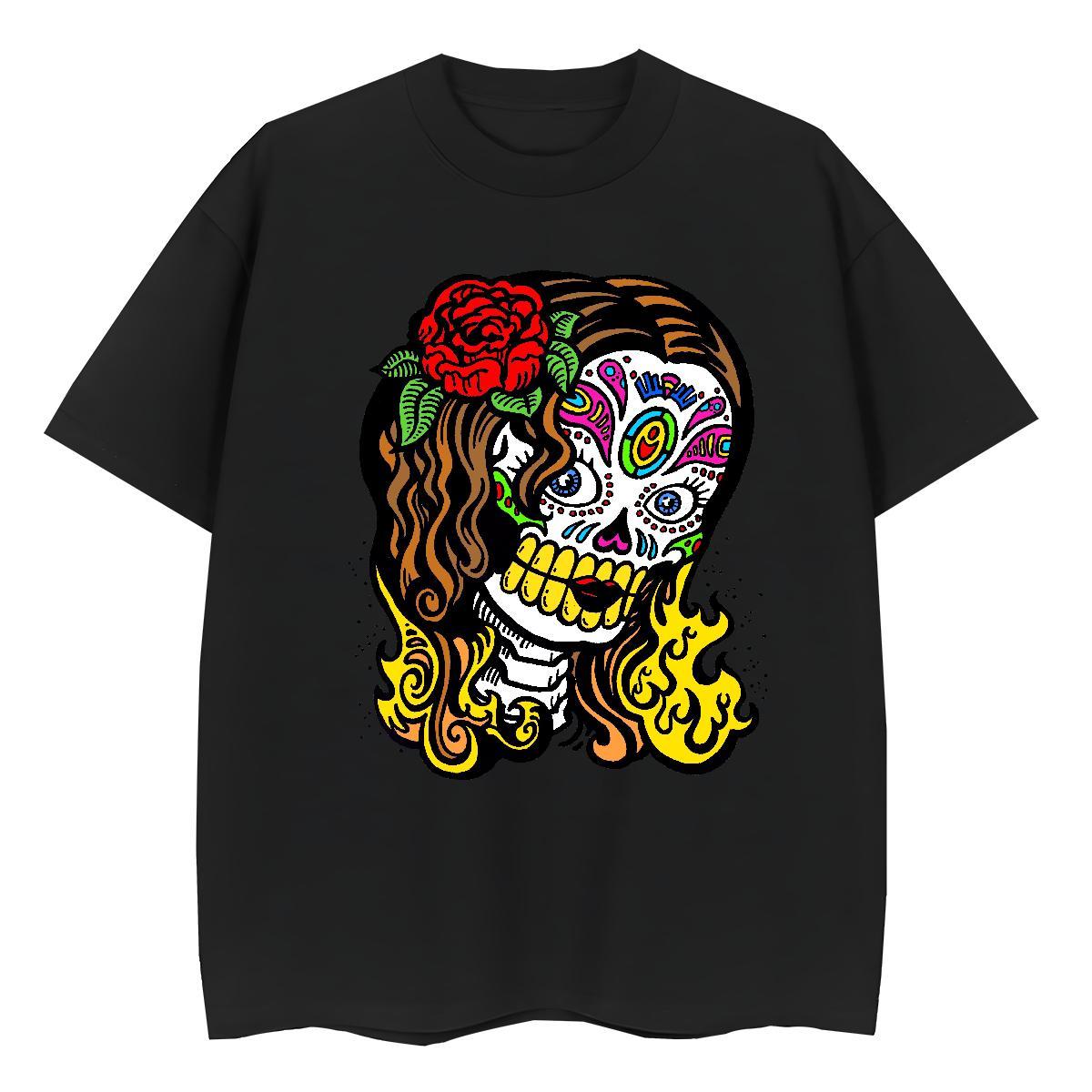Soft T-Shirts 100% Cotton 230g flower Street Casual Custom Print Oversized Breathable Short Sleeve Men Tshirts 2024 Designer Clothes