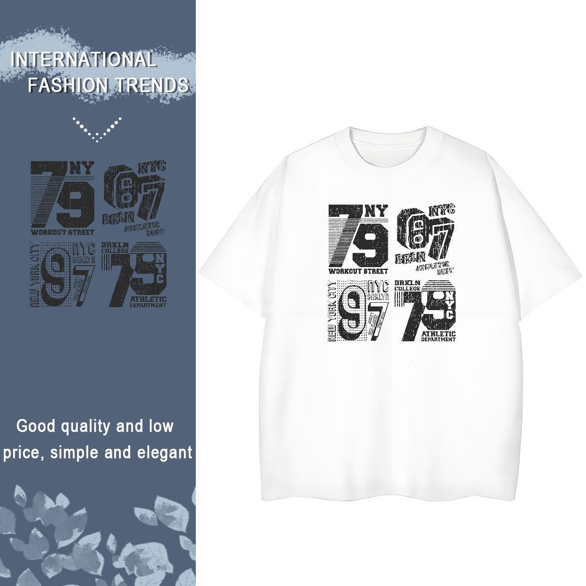Loose fit Couples T Shirts 230g Pure Cotton letter Sport T Shirts Women Breathable Black Oversized Top Shirts