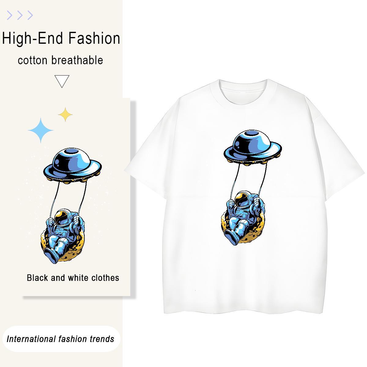 Comfortable Tshirt for Man Woman 230g 100% Cotton universe Street Casual T Shirt For Woman Crew Neck Anime Tees Shirts