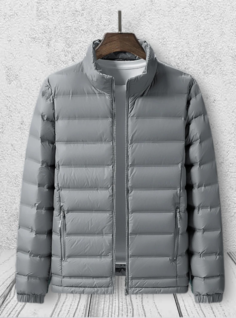 Mens Winter Down Jacket 80% White Duck Hanger Collar Casual Wind Label Warm Plus Size 8XL w240822