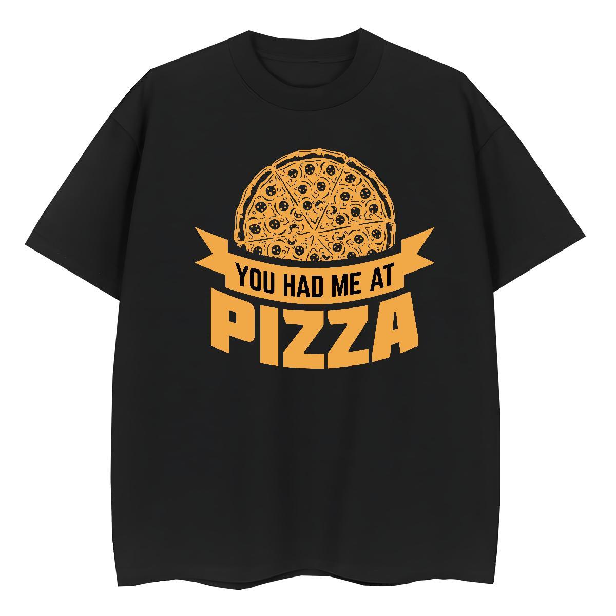 5A Women Tshirts 230g 100% Cotton pizza Spring Summer T Shirts Women Breathable Soft Black Oversized Top Tees