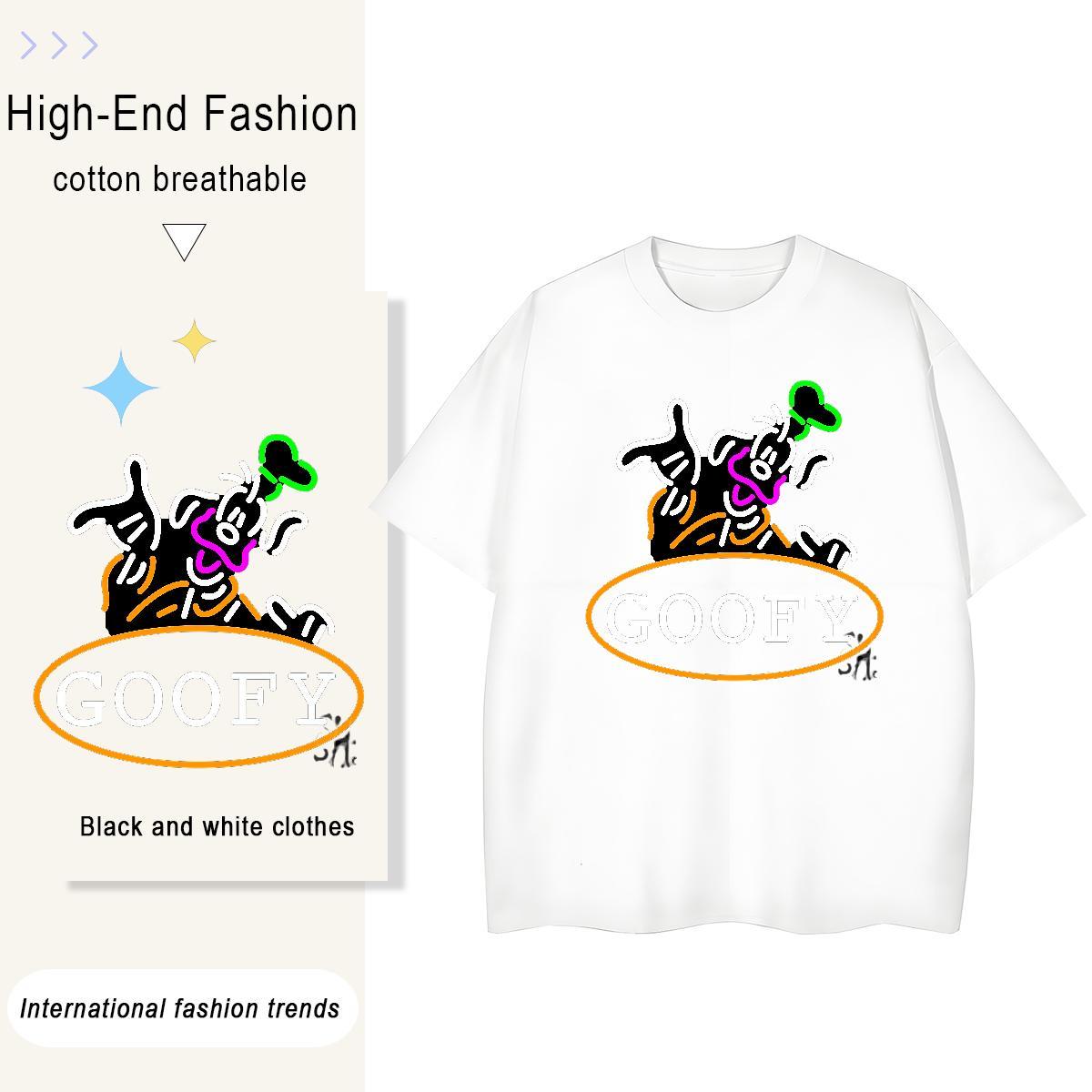 Popular Womens Tshirts 100% Cotton 230g cartoon Hip Hop Street T Shirts Women Breathable Custom Printing Tops