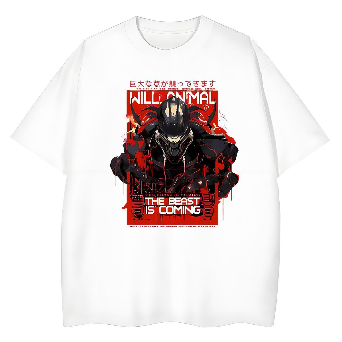 Loose fit Womens Tshirts 230g 100% Cotton Anime characters Hip Hop Street Women T Shirts O-Neck Short Sleeve Customized Top Tees