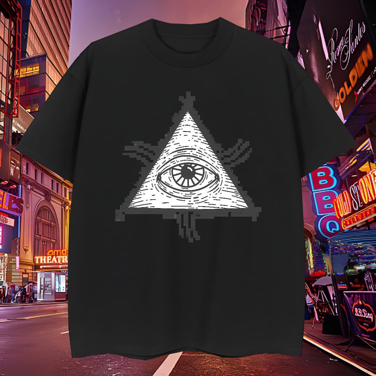 Unisex Man T Shirts 230g 100% Cotton eye of the devil Anime Printing Street Custom Printed Breathable Crew Neck Tshirts Free Shipping Tops