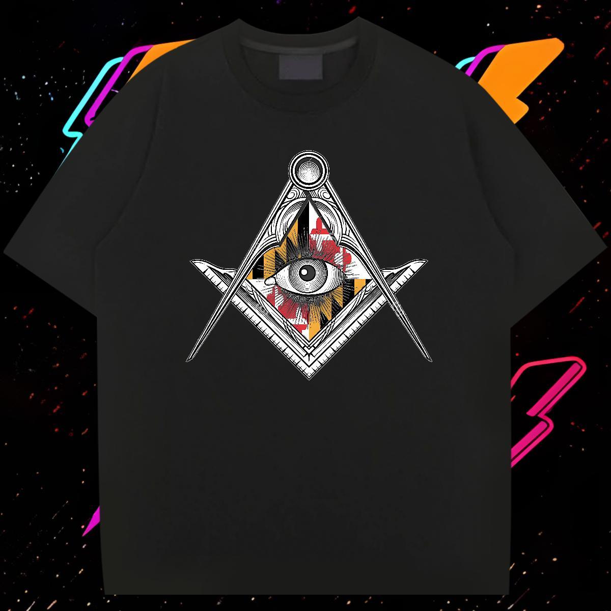 Loose Fit T-Shirts 230g 100% Cotton eye of the devil Street Wear Oversized 4XL Breathable Short Sleeve Men Clothes T-Shirt 2024 DIY Tops Tees