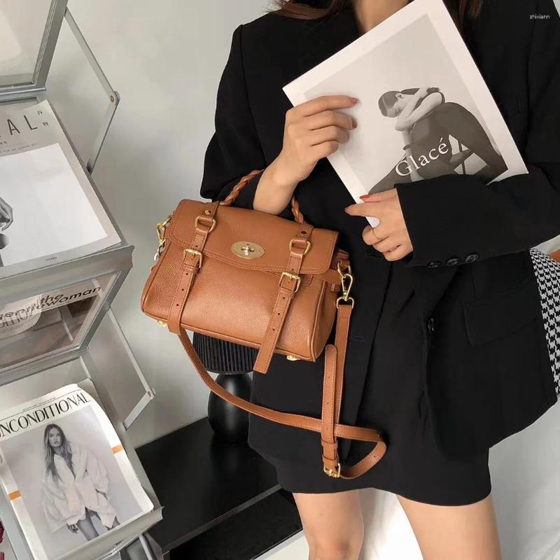 Evening Bags Genuine Leather Brand Women Tote Handbag Vintage Fashion Exquisite Design Shoulder Bag Commute Outdoor Ladies Crossbody