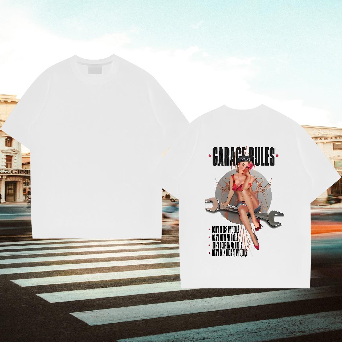 Loose T-Shirts 230g 100% Cotton character Anime Printing Street Oversized 3XL 4XL O-Neck Short Sleeve Mens Tshirts Fashion New Polos
