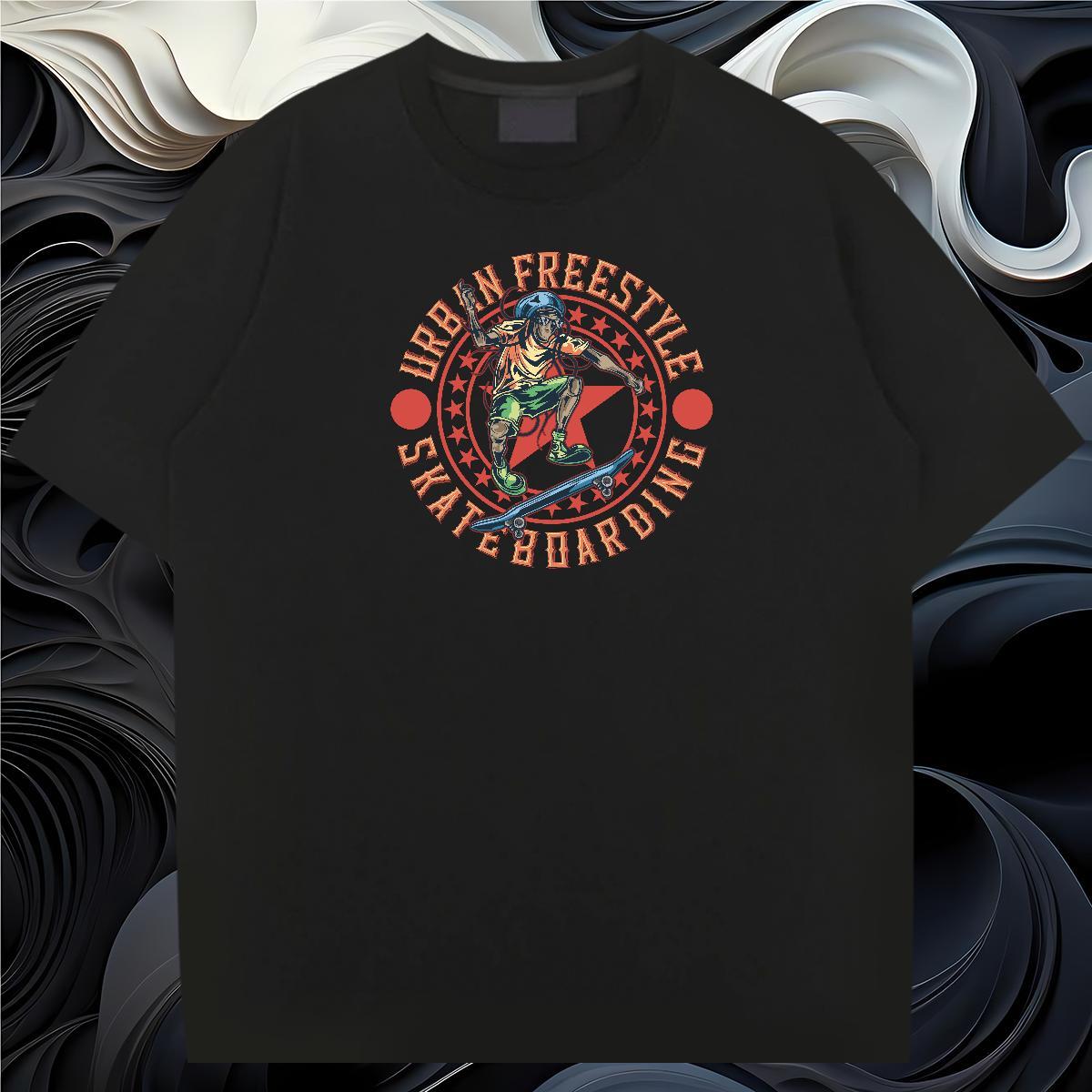 Designer Man T Shirts 230g Cotton skull Spring Summer DIY Printed Breathable Short Sleeve Tshirts Fashion Designer Polos