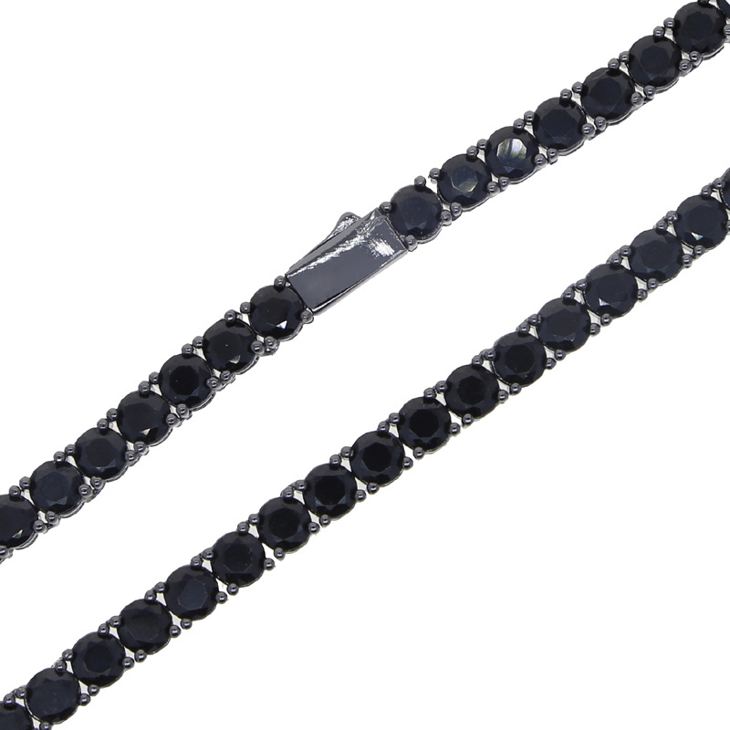5mm Hip Hop Tennis Chains Jewelry Mens Black Purple Diamond Stone Chain Necklace Fashion Jewelry