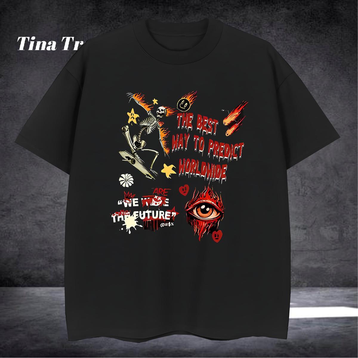 Soft Men T Shirts 230g Cotton halloween Home Outdoor DIY Anime Breathable Crew Neck Tshirts Customized Polos
