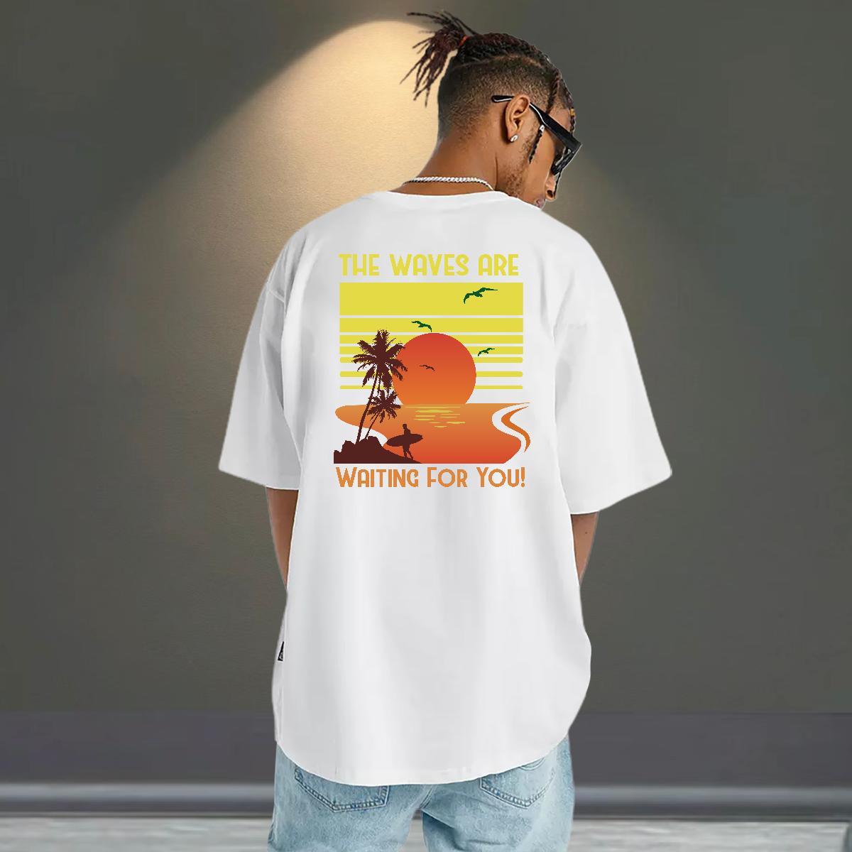 Brand T-Shirts 230g Pure Cotton tree Casual Daily Wear Custom Printed Short Sleeve O-Neck Men Tees Customized Tops