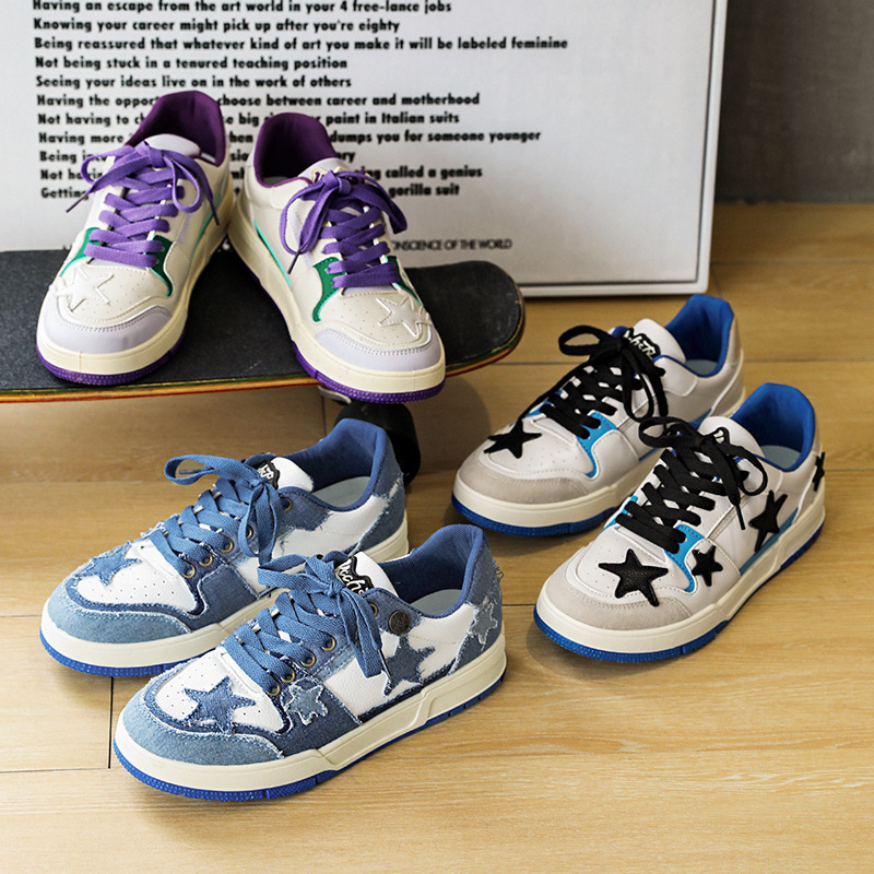 Ddmysports Spring New Men S Water Washed Denim Star Board Fashion Trend Sports And Casual Shoes OUTDOOR