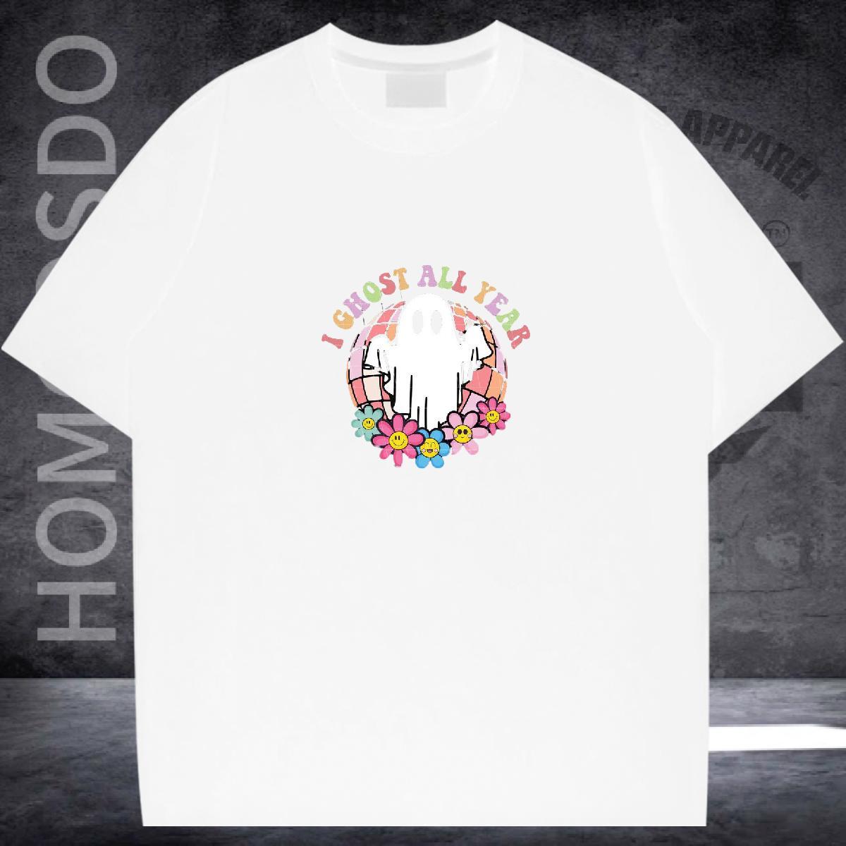 Popular Man T Shirts 230g Cotton flower Spring Summer DIY Printed Breathable Men Tops Tees Designer Tee Shirt