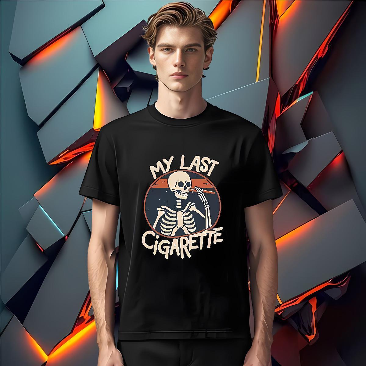 Loose T Shirts Men 230g Cotton skull Sports Casual DIY Anime Breathable Short Sleeve Couples T Shirts Classic Casual Tshirts
