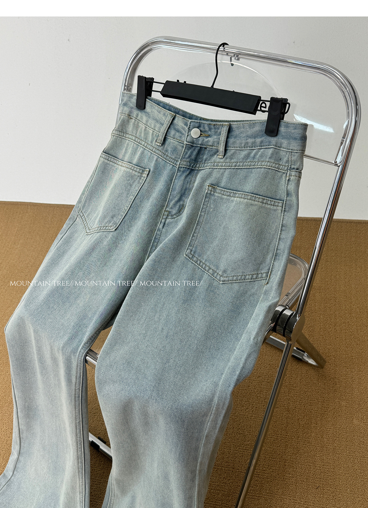 American High Street Cleanfit Silhouette Distressed Jeans Mens Summer New Straight Leg Micro Flared Atmosphere Casual Pants