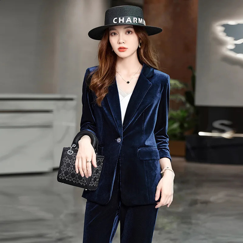 High Quality Veet Formal Womens Business Suit Pants Set With And Jacket Professional Explorer
