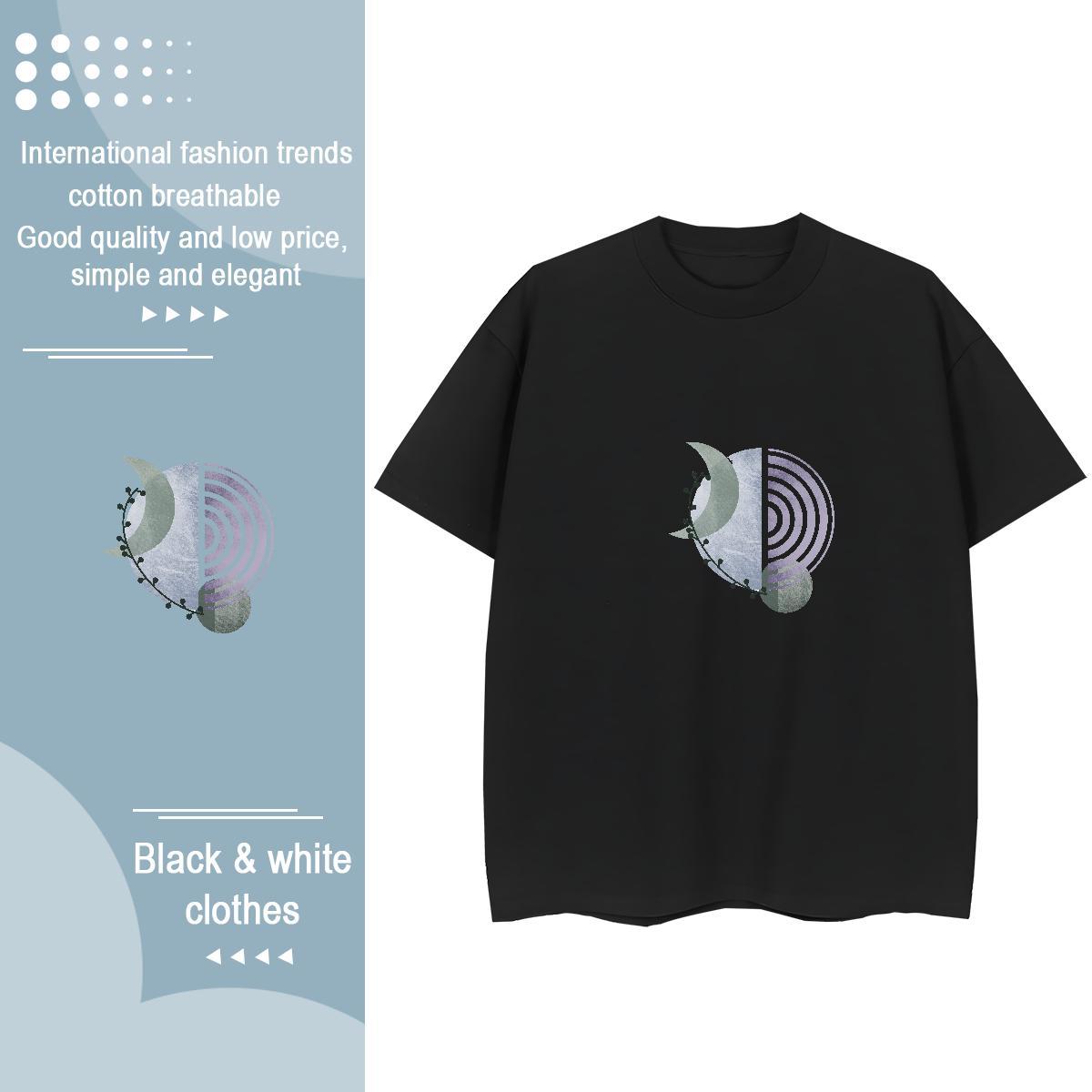 5A Woman Tshirt 100% Cotton 230g painting Street Womens T Shirts Breathable Short Sleeve Custom Cartoon Tops Tees
