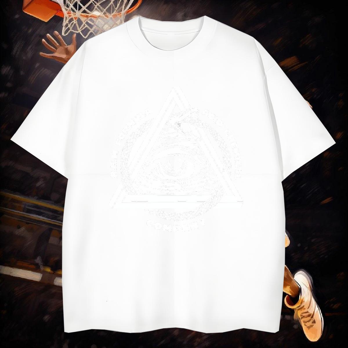 TOP Quality T shirt 100% Cotton 230g eye of the devil Outdoor Cartoon Print Crew Neck Breathable Men Tees Classic Casual Top Tees