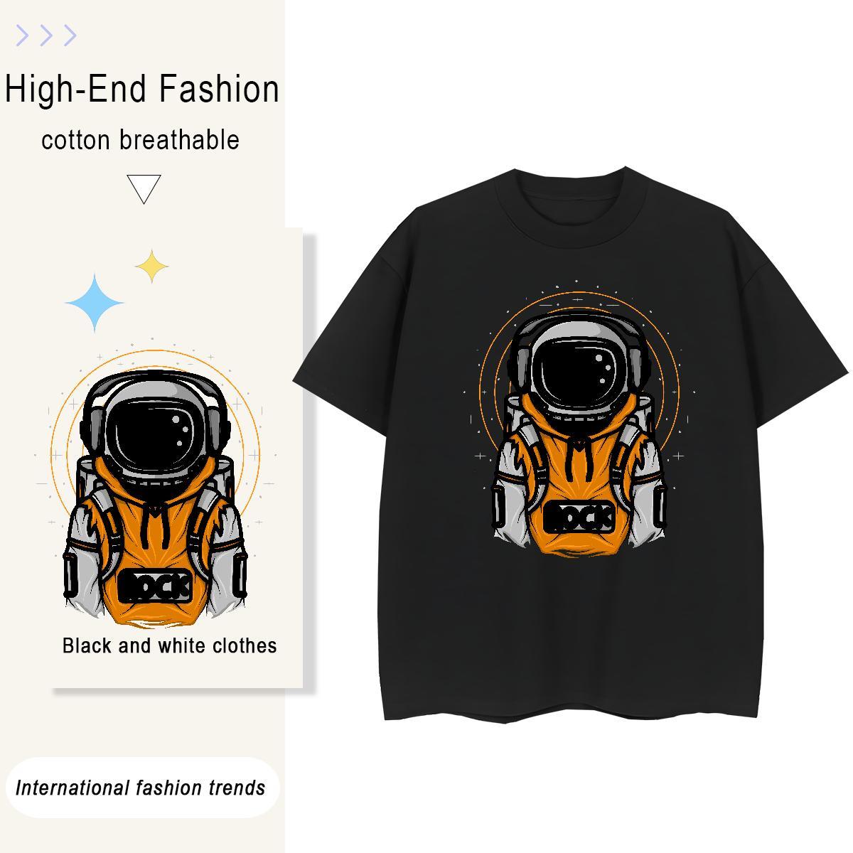 Unisex Unisex Tshirts 100% Cotton 230g universe Casual Daily Wear T Shirt For Woman Short Sleeve O-Neck Black White Tee Shirt