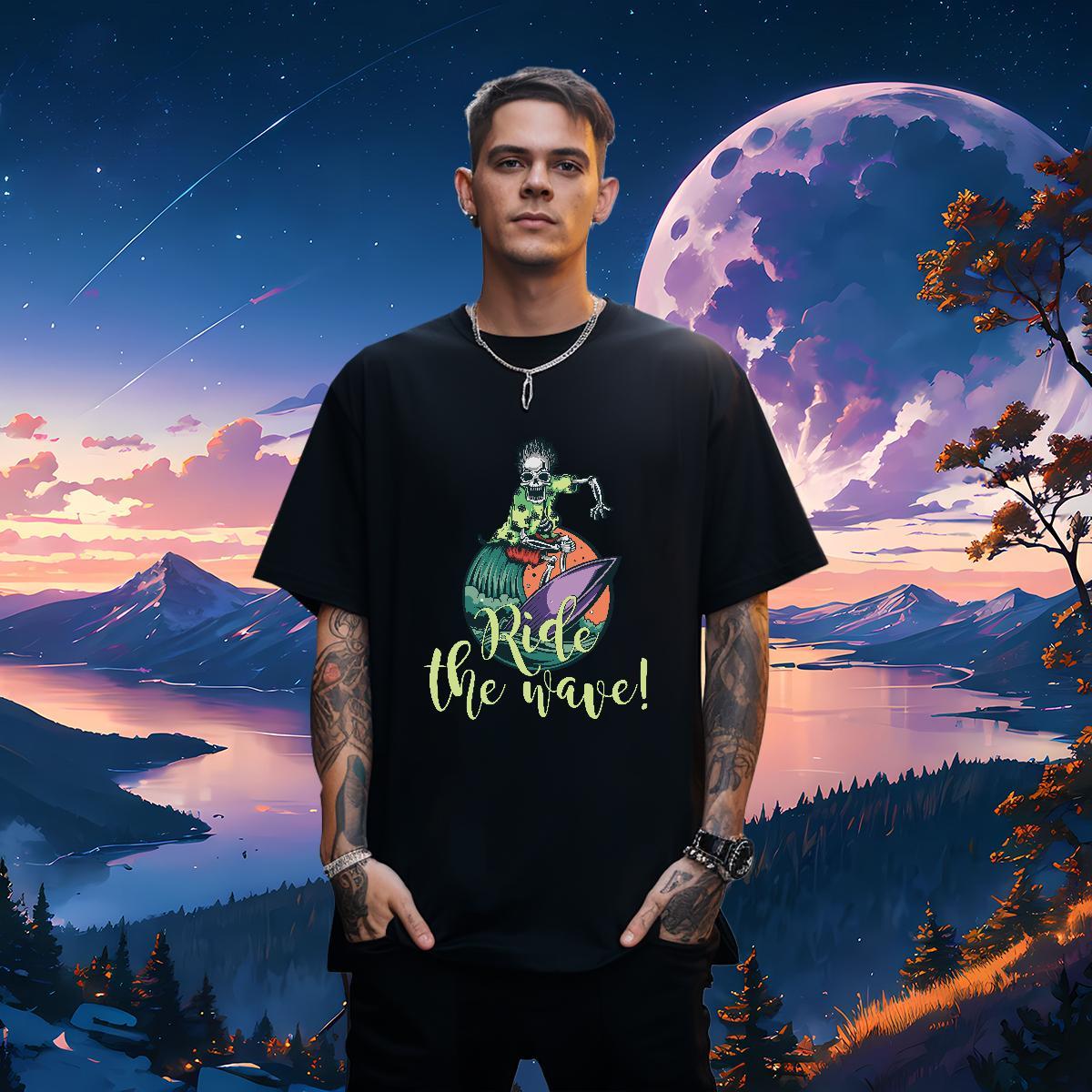 Designer T shirt 230g Pure Cotton skull Street DIY Printed Breathable Soft Couples T Shirts Wholesale Wear