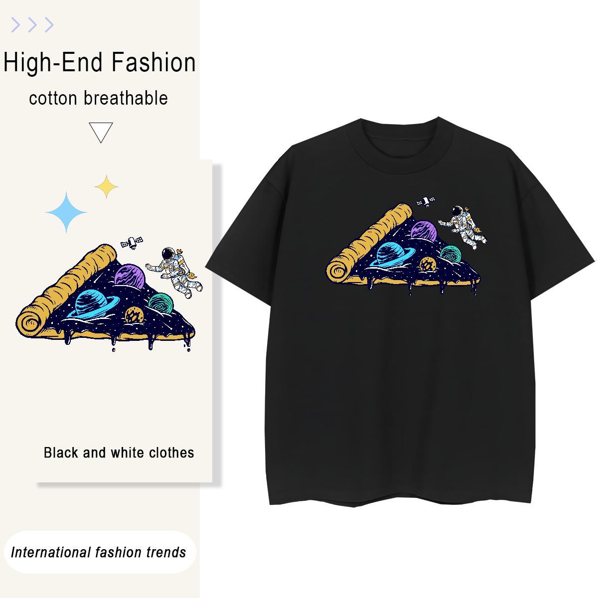 Popular Couples T Shirts 230g Pure Cotton planet Casual Daily Wear T-Shirts Breathable Customized Tee Shirt