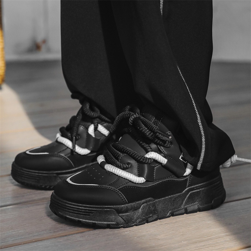Ddmysports New Thick Soled Igh Rise Board Low Top China Chic Small Crowd Bread Sports Leisure Men S Shoes Fashion C OUTDOOR