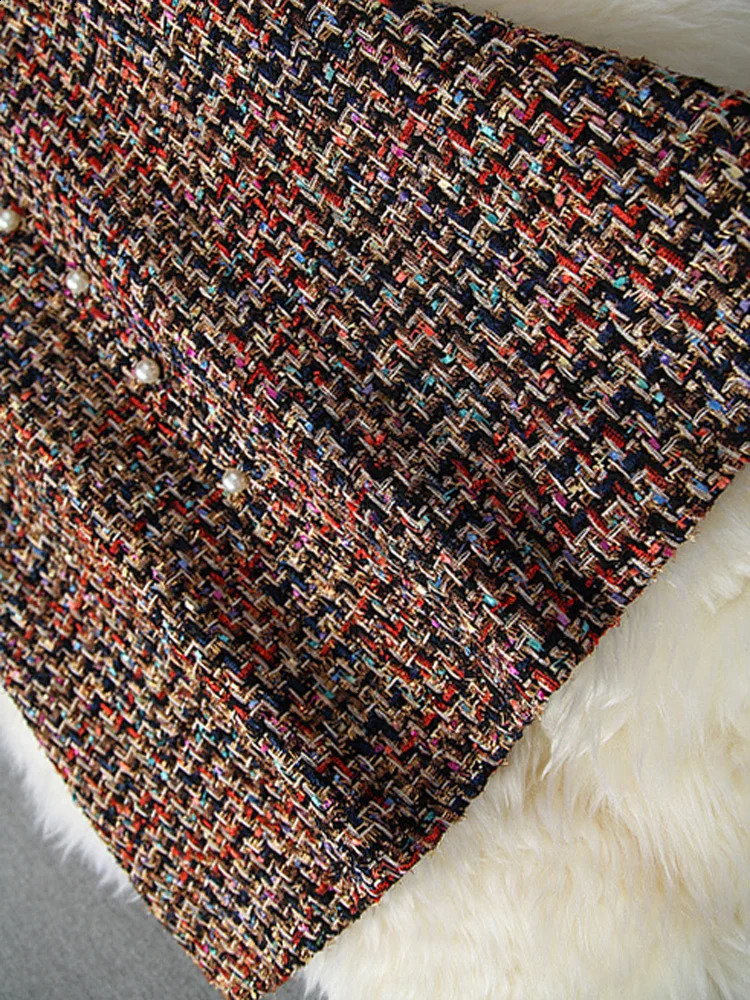 Womens Fashion Autumn Winter 2 Piece Dress Set Female Party Outfits Black Sweater Top and Long Tweed Woolen Skirt Suit Twinset 240823