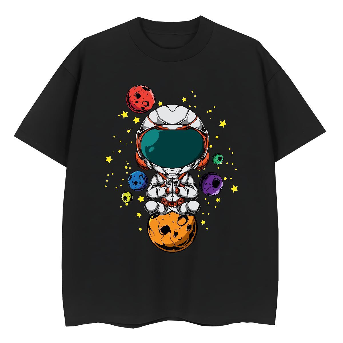 Wholesale Women Tshirts 230g 100% Cotton universe Spring Summer T shirt Short Sleeve O-Neck DIY Anime Tees Shirts