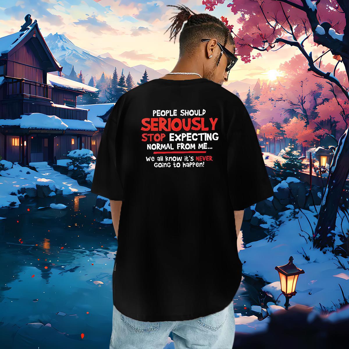 Cool T shirt 230g Cotton letter Street wear Hip Hop Anime O Neck Short Sleeves Men Tops Tees Fashion Casual Tshirts