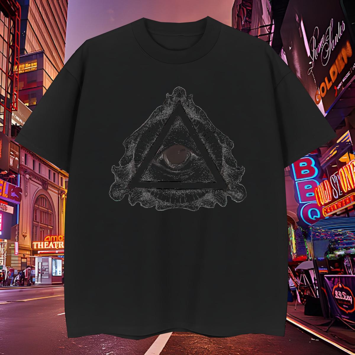 Cool Design T Shirts Men 100% Cotton 230g eye of the devil Home Outdoor Graphic Breathable Men Tops Tees Custom Tees Shirts