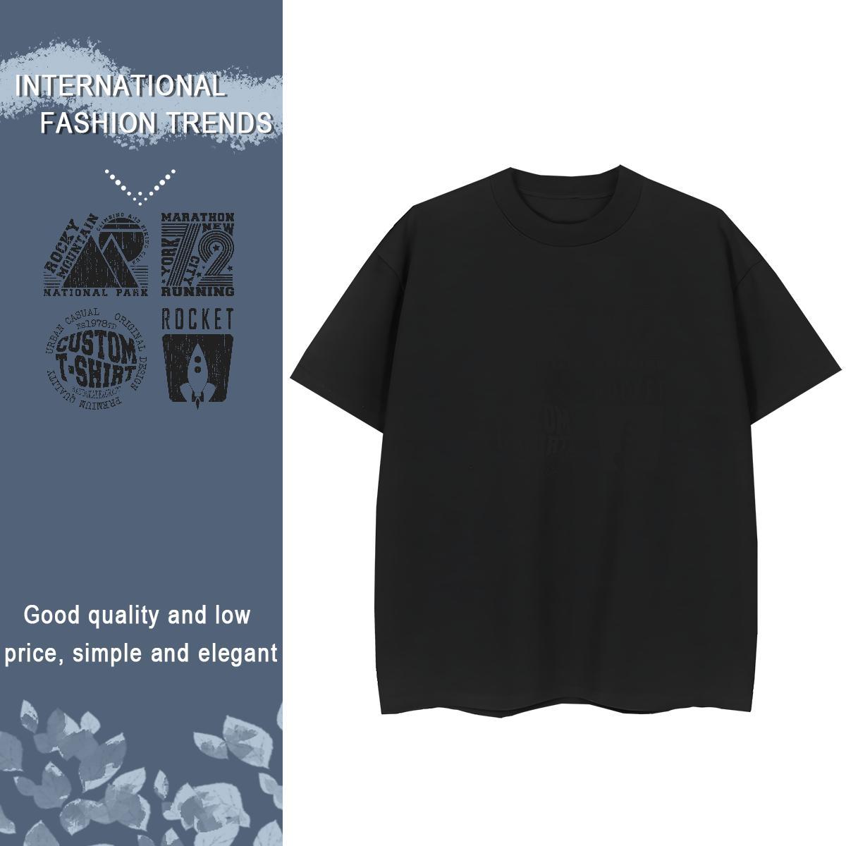 5A Unisex Tshirts 230g 100% Cotton letter Sport Womens T Shirts O-Neck Short Sleeve Anime Polos