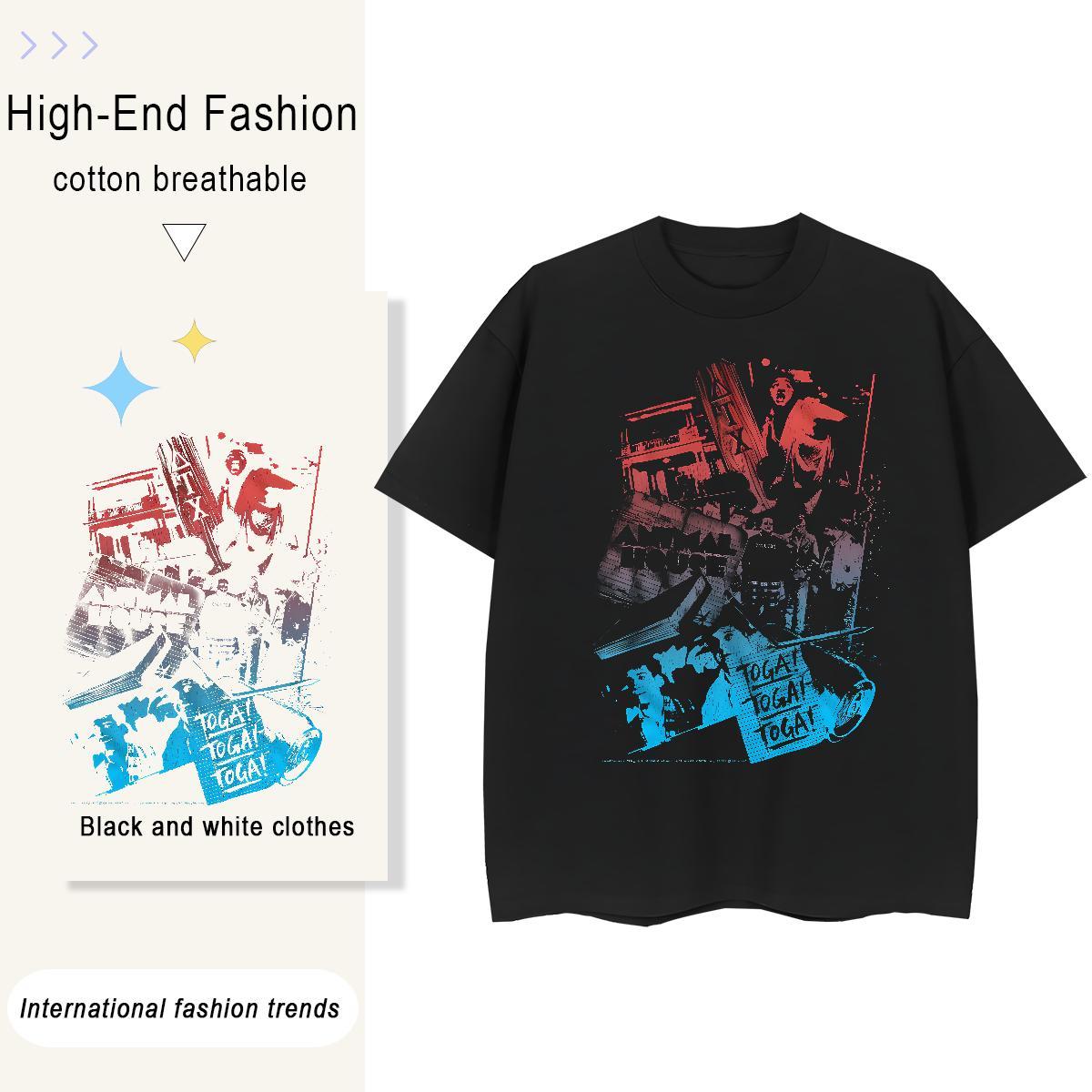 Unisex Couples T Shirts 230g Cotton scary Sports Street Wear T-Shirts for Women Comfortable Oversized Tees Shirts