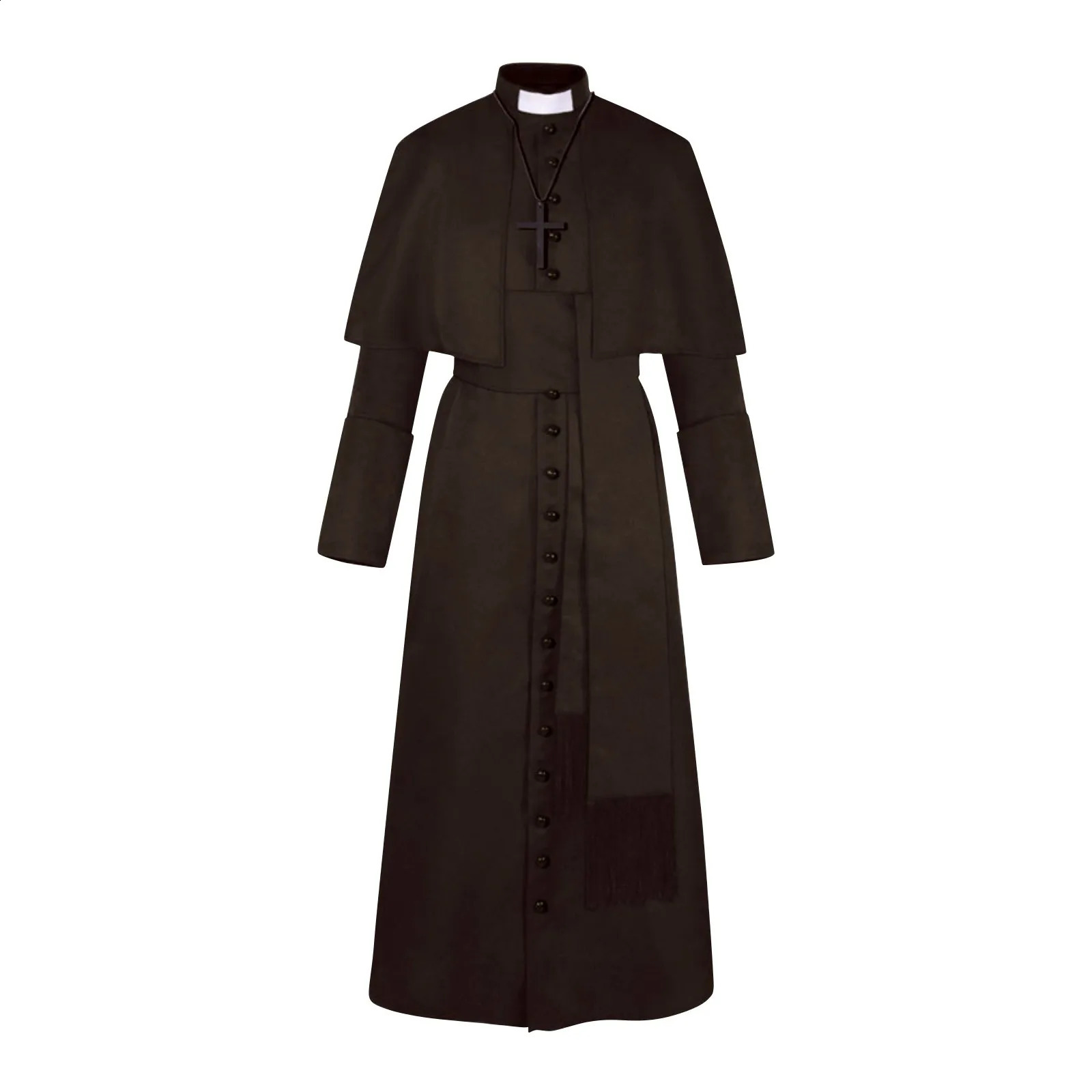 Medieval Priest Role Playing Costume Sleeping Monk Robe Witch Christ Carnival Adult Female 240823