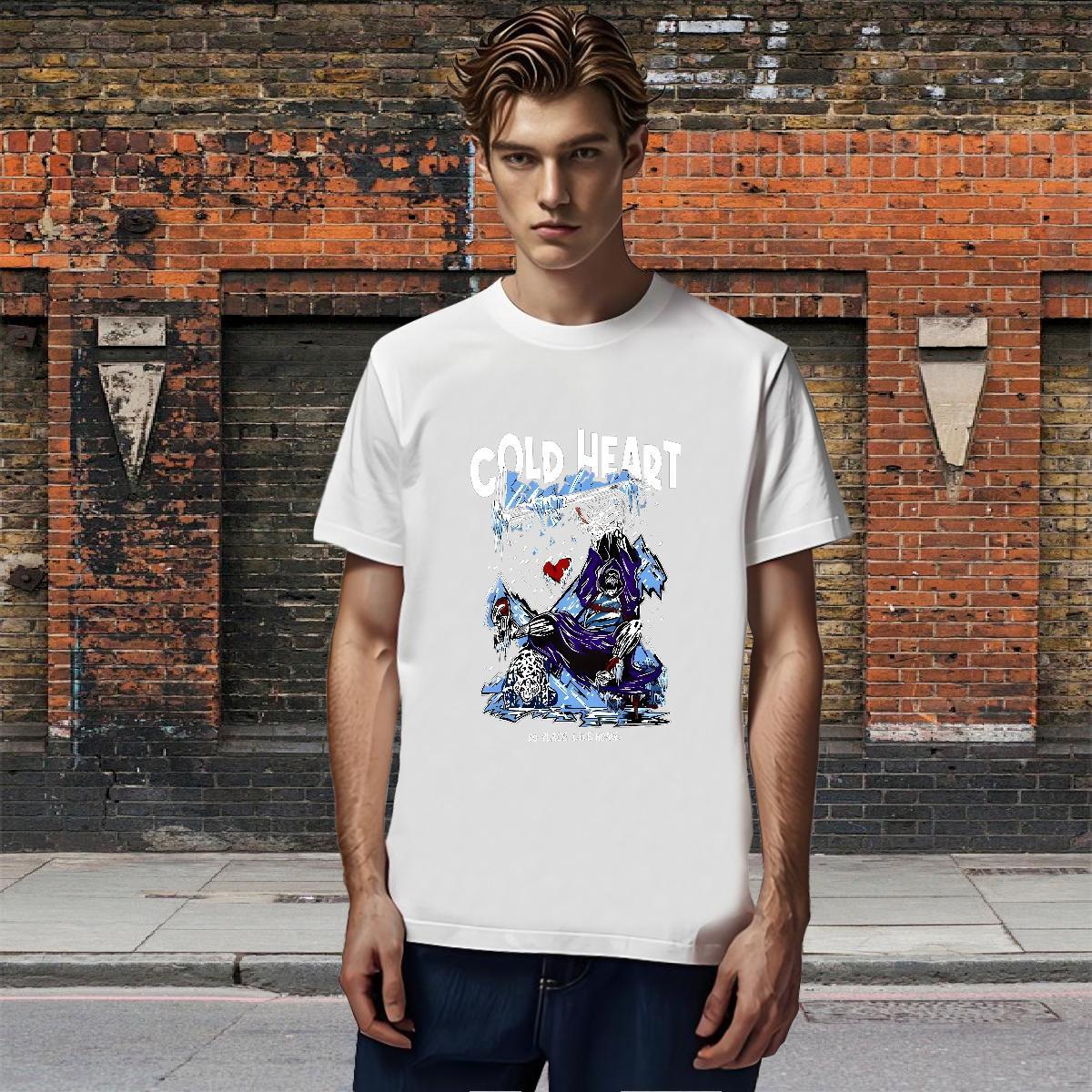 High Quality T Shirt For Man 230g 100% Cotton skull Casual Beach Oversized 4XL Pure Cotton Men Tees 2024 DIY Tops Tees