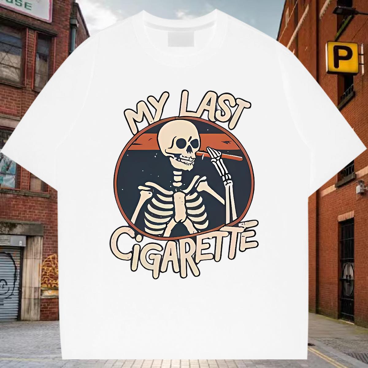 Cool Design T Shirts Men 230g 100% Cotton skull Anime Printing Street Cartoon Print O Neck Short Sleeves Mens Tshirts Fashion Design Polos