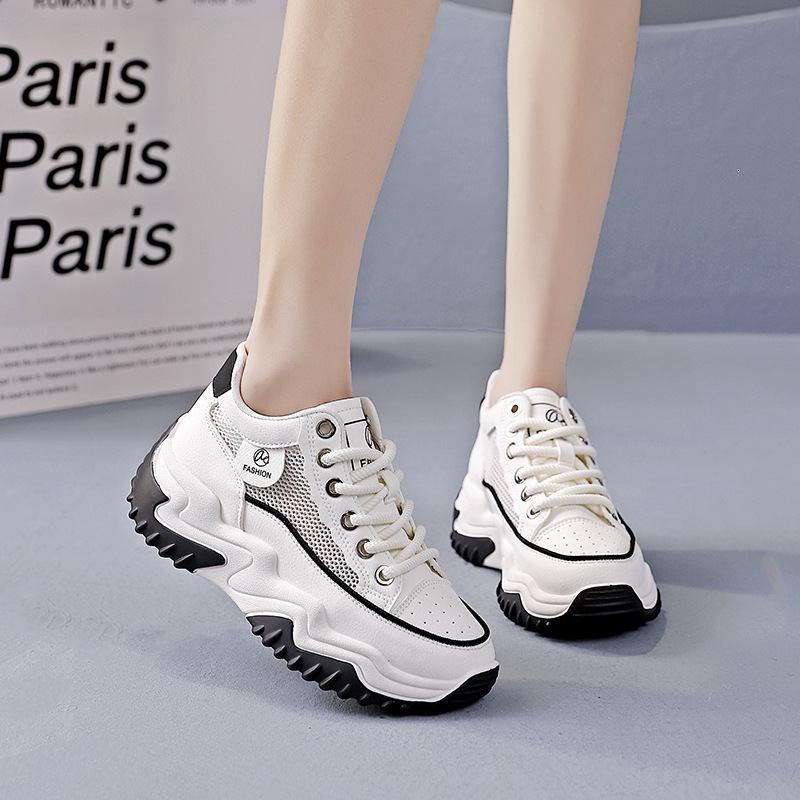 Ddmysports Women S New White Spring And Hollow Thick Soled Summer Mesh Breathable Dad Shoes OUTDOOR
