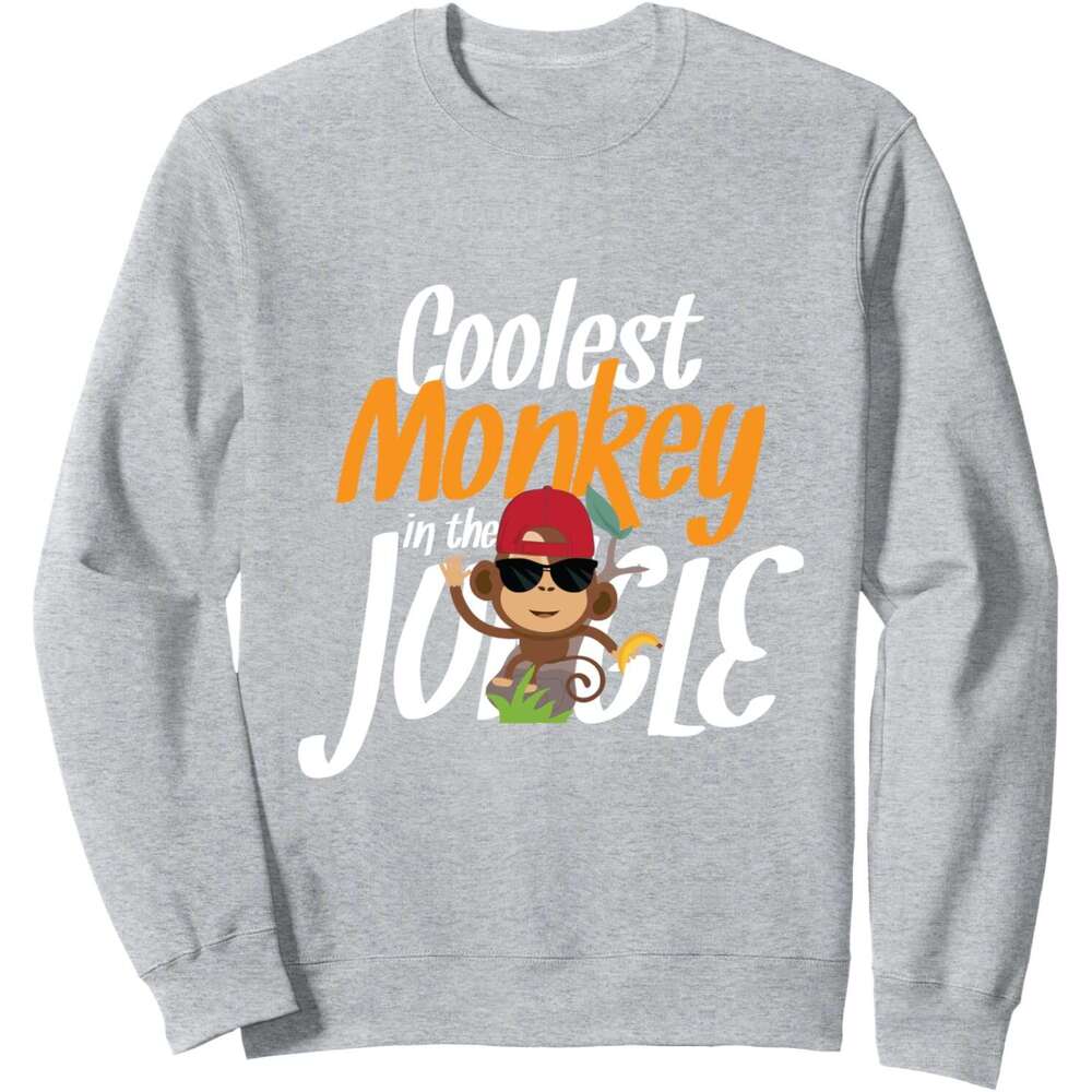 Long Sleeve Shirts for Men sweatshirt Coolest Monkey In The Jungle Funny Novelty Gift Sweatshirt T shirt Tee Streetwear Casual tops clothes
