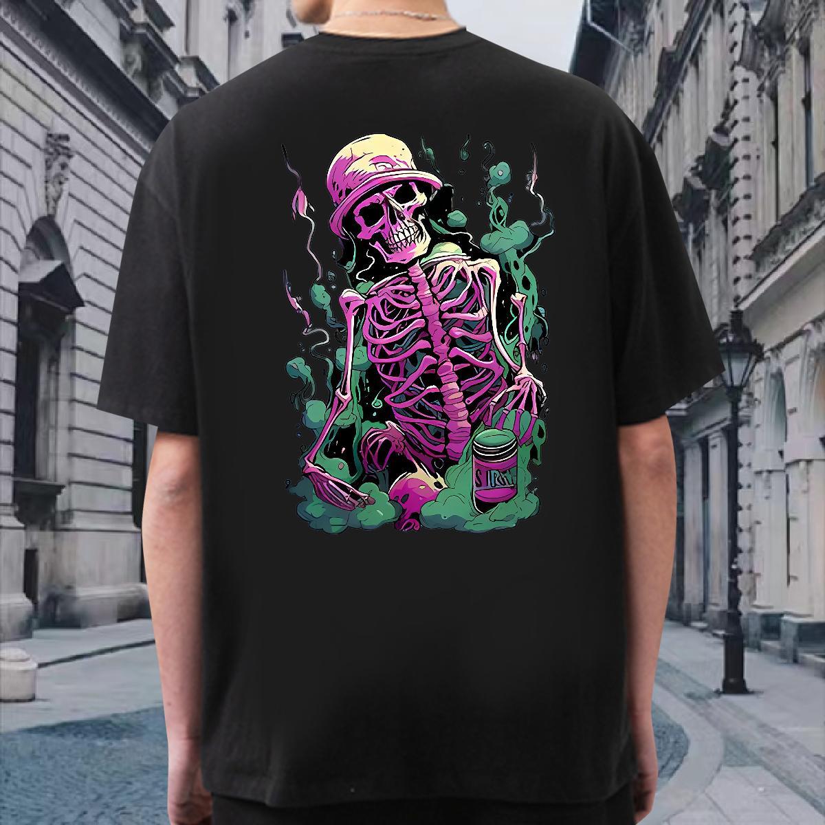 Free Shipping T-Shirts 230g 100% Cotton skull Daily Wear DIY Anime Breathable Crew Neck Tshirts 2024 Summer Tops Tees