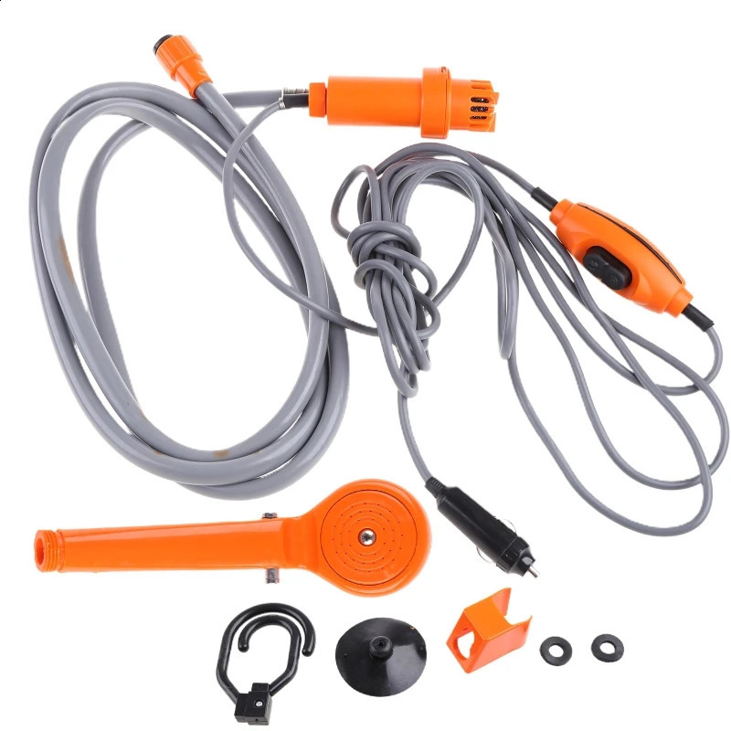Portable Shower Camping 12V Outdoor Camp Pump Kit For Car Washing Cleaning Plants Watering Travel 240820