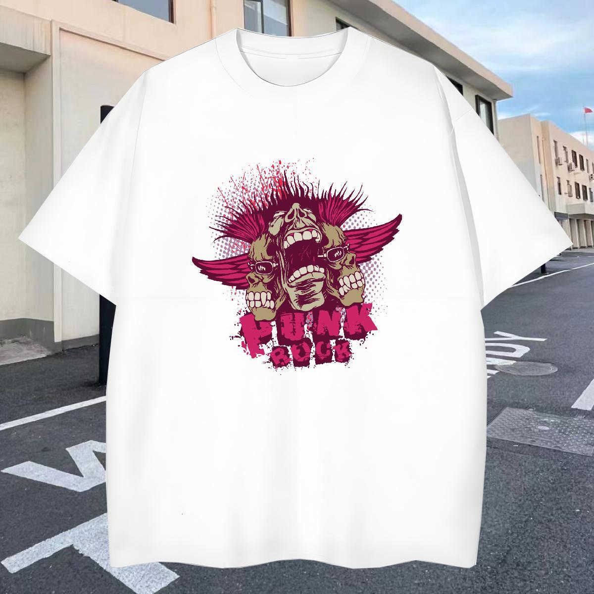 Free Shipping Man T Shirts 230g Cotton skull Sports Casual DIY Anime O-Neck Short Sleeve Tshirt for Man Woman Designer Fashion Tshirts