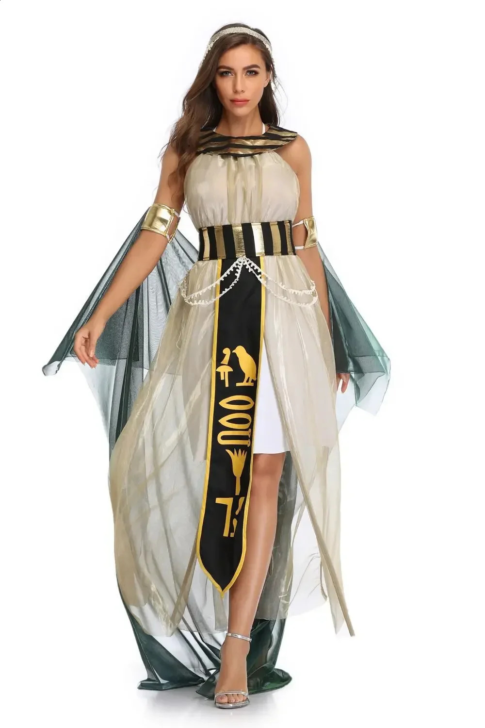 Egyptian Pharaoh Queen Greek Goddess Costume Stage Opera Performance 240823