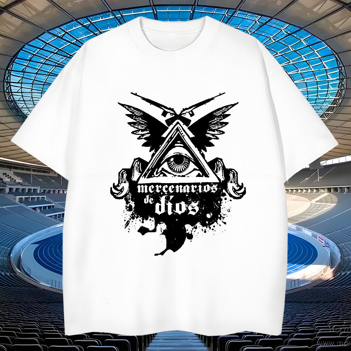 Popular T-Shirts 230g Pure Cotton eye of the devil Beach Plus Size Cartoon O-Neck Short Sleeve Couples T Shirts New Designer Clothings