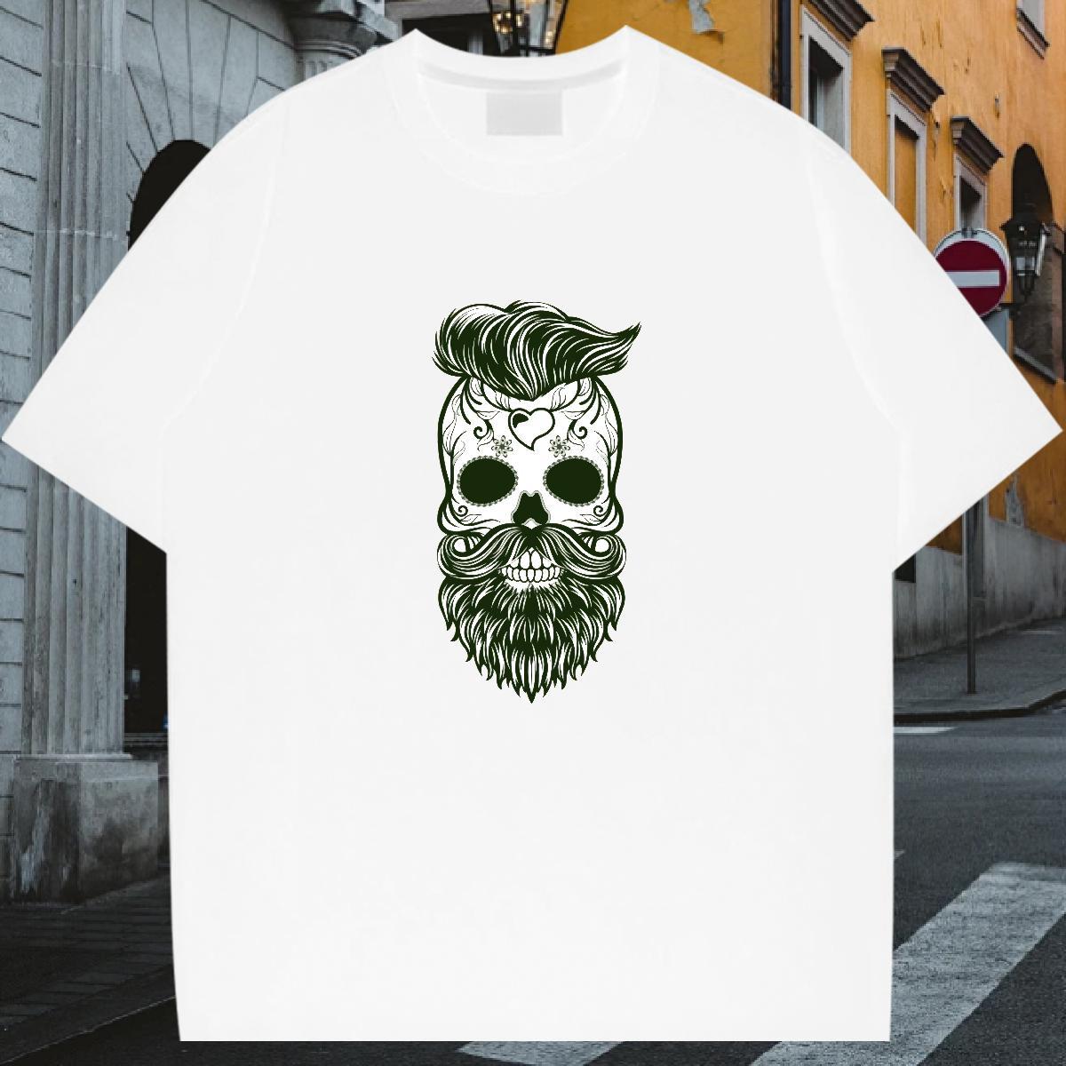 Free Shipping Man T Shirts 230g 100% Cotton skull Spring Summer Asian Size Pure Cotton Men Tees 2024 Designer Polos